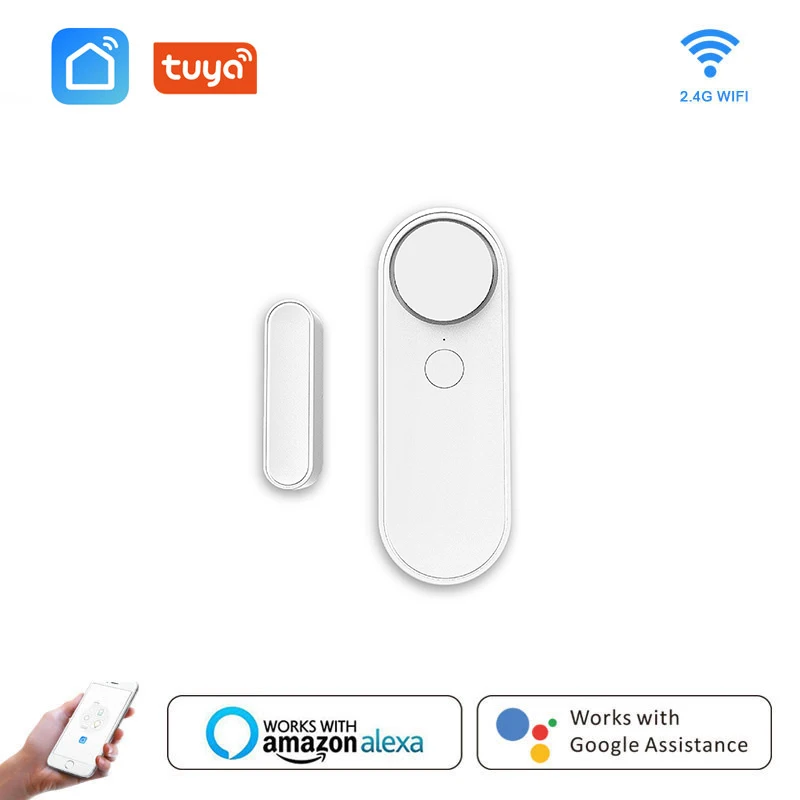 

Беспроводной датчик контакта окон и дверей Tuya, Wi-Fi детекторы для умного дома, дистанционное управление через приложение для открытия и закр...