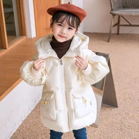 childrens down jacket girls new foreign style net red loose korean wash free bright face thickened white duck down jacket