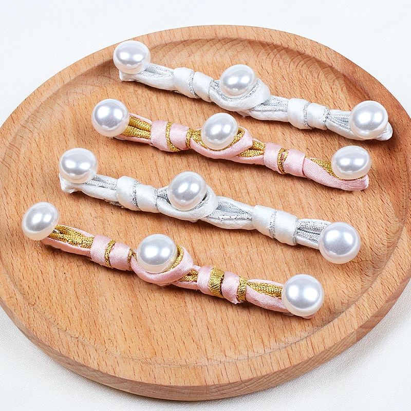 2 шт. жемчужно розовый белый китайская лягушка застежка на пуговицы узел с