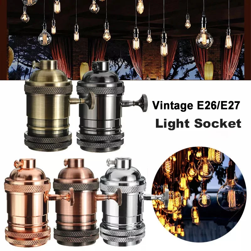 Lamp Holder Bulb E27 Black with Switch Decoration LED Light Cable Cord Plug Home Modern | Освещение