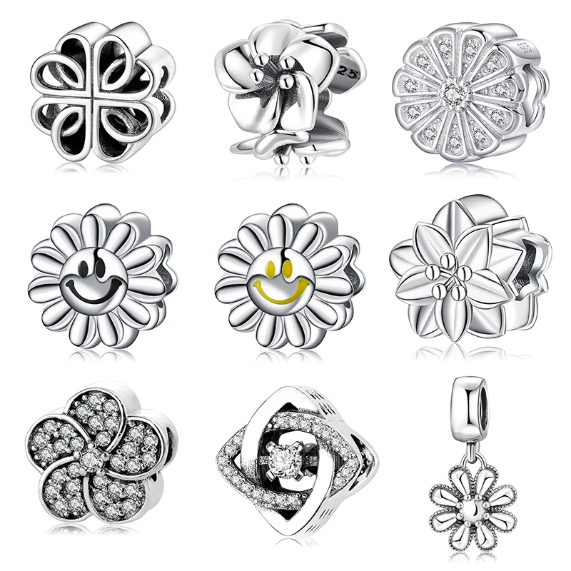 Декоративной 925 пробы серебро цветущие цветы орхидеи бусины для изготовления