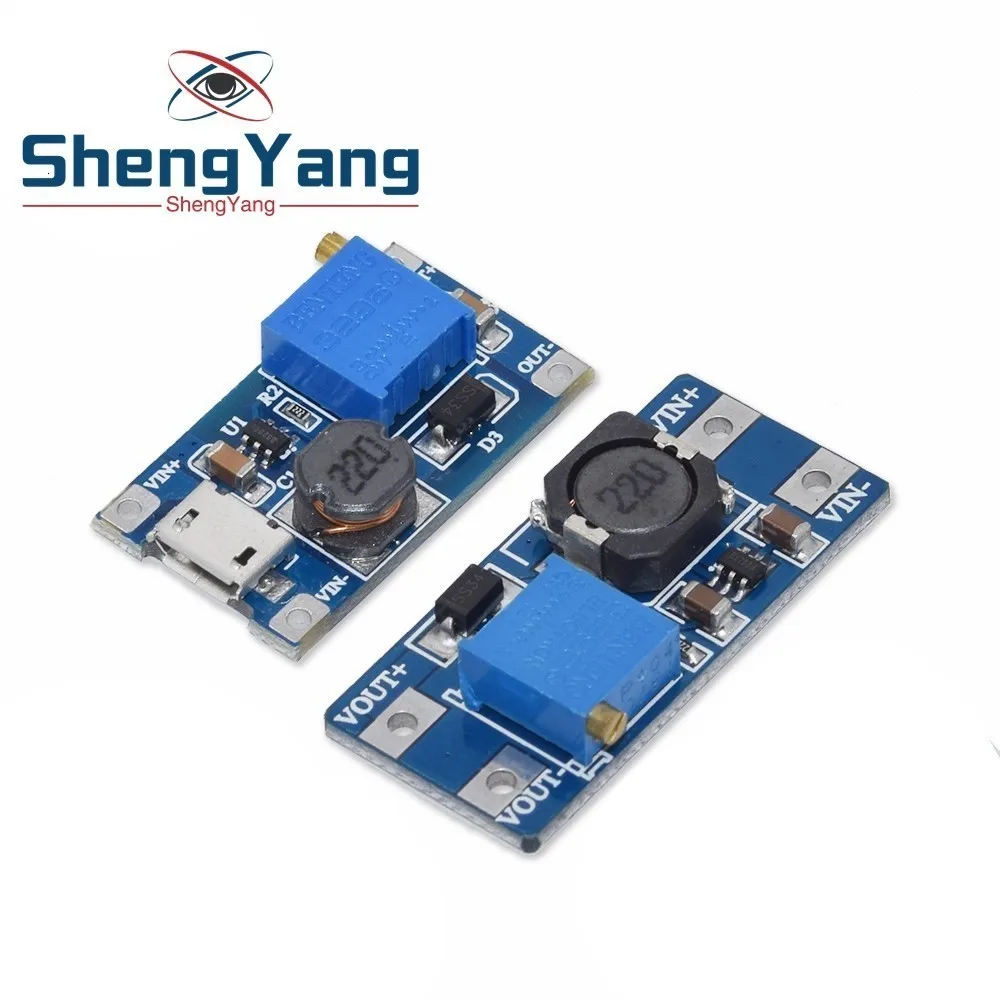 MT3608 2A Max DC-DC Повышающий Модуль питания усилитель мощности 3-5 в до 5 В/9 В/12 В/24 В