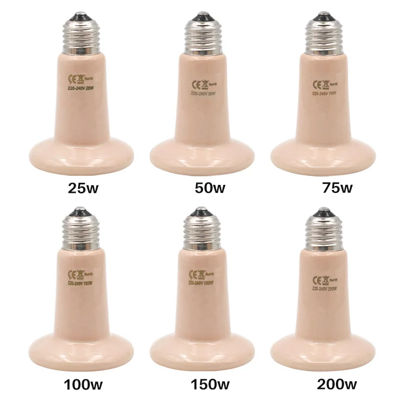 1 шт. нагревательная лампа для домашних животных Черный Инфракрасный