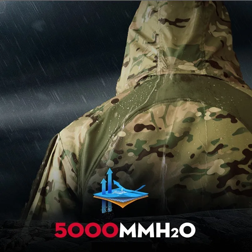 

New Fabric Waterproof Tactical Jackets Mens Army SWAT Combat Breathable Quick Dry Windbreaker Jackets Training Clothing on Sale