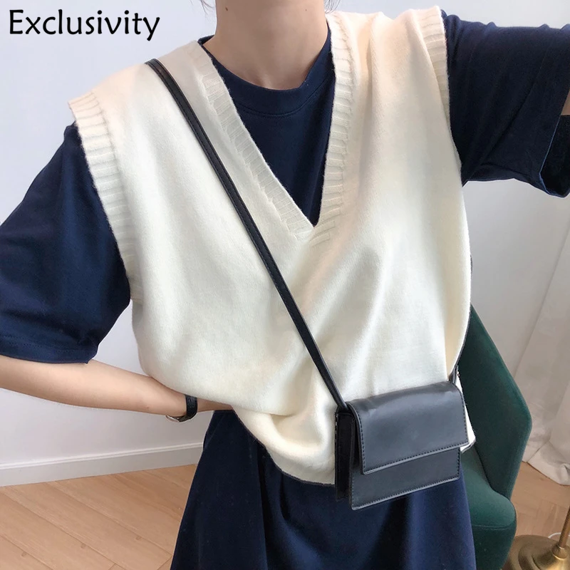 Новинка вязаный жилет на раннюю осень Женский Повседневный свободный свитер в