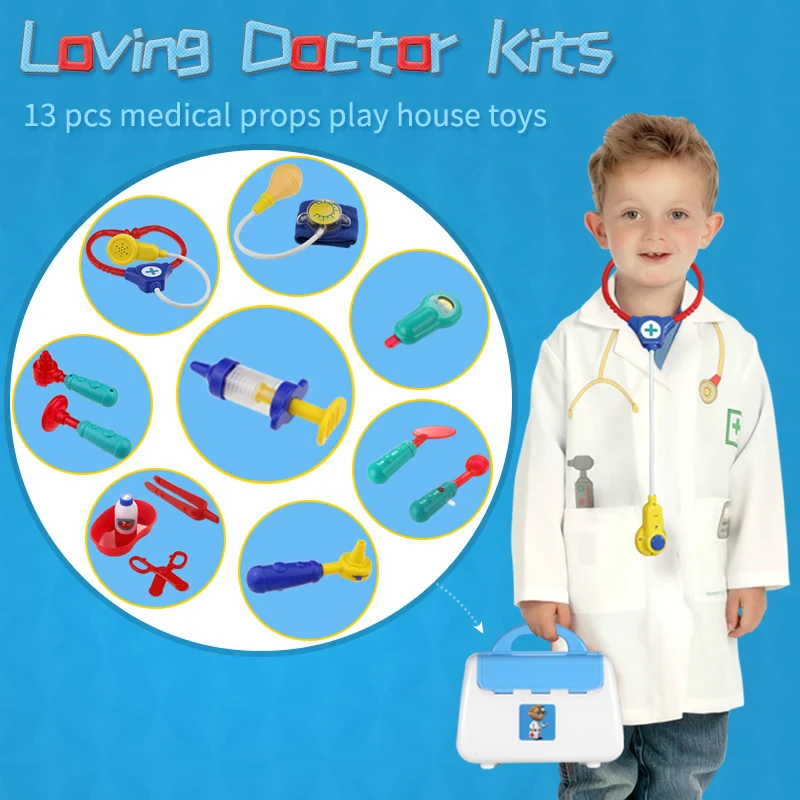 13 шт. Детские ролевые игры медицинские игрушки набор Портативный рюкзак