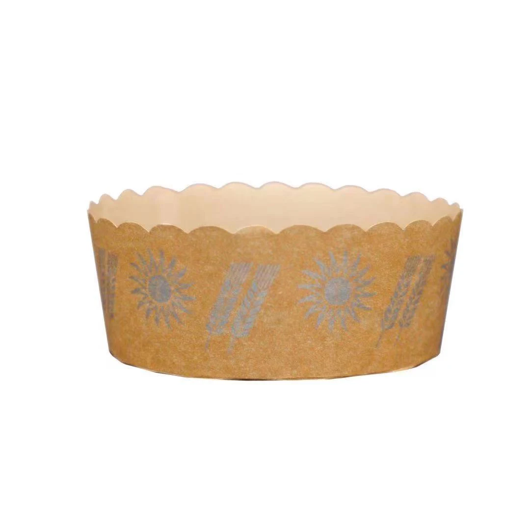 

100 Pcs PanettonePaper Mold Round Non-Stick Board Paper Baking Mold With Packaging Bag