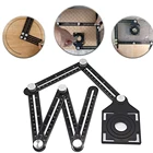 Многоугловая измерительная линейка, транспортиры, регулируемая линейка 6 раз, локатор отверстий для керамической плитки, стекло, деревообработка, Универсальный дырокол