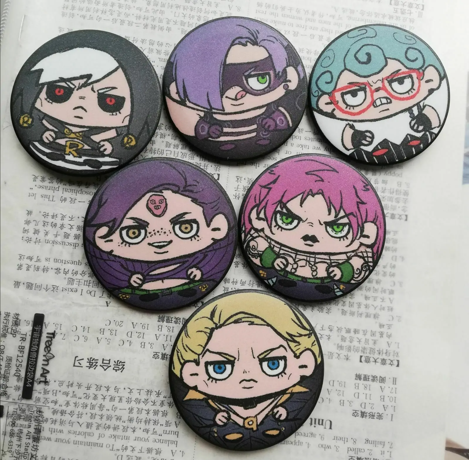 

Значки аниме «невероятные приключения Джоджо», 6 шт.