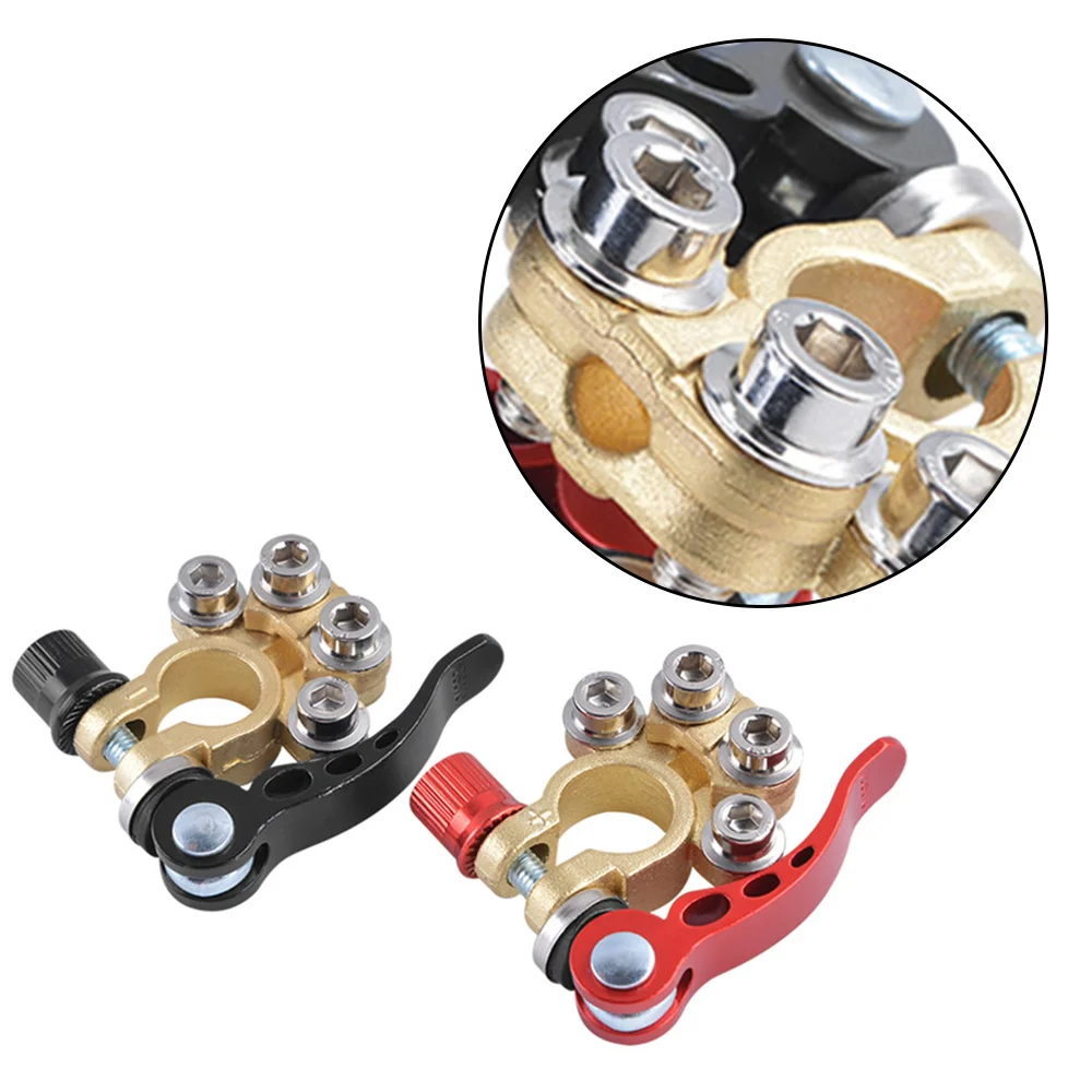 

2Pcs Brass Car Battery Terminal Connector Clamp Quick Release Adjust Disconnect