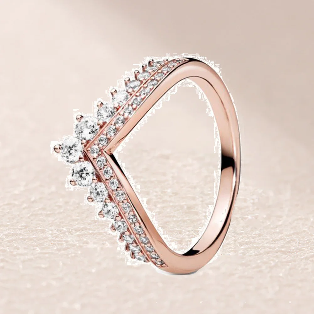 

187736CZ Rose Princess Wishbone Ring