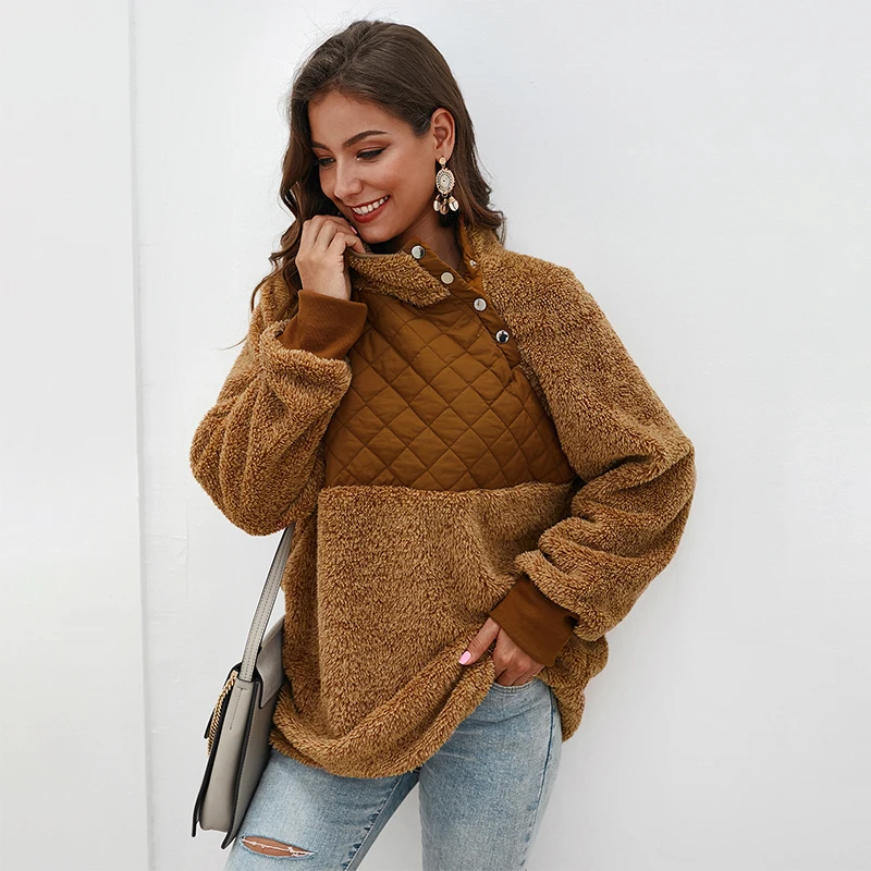 Толстовка Женская с воротником хомутом и кнопками по бокам|Женские толстовки