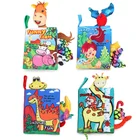 Детская тканевая 3d-книга с животными и хвостом для чтения, Обучающие Мягкие книги, Детская развивающая игрушка-прорезыватель для зубов для малышей