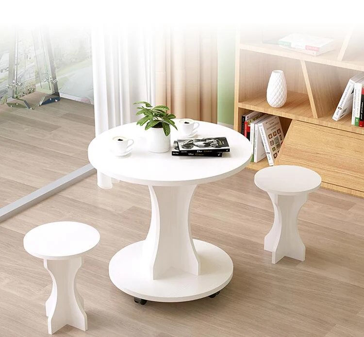 Простой современный подвижный угловой боковой столик журнальный для гостиной