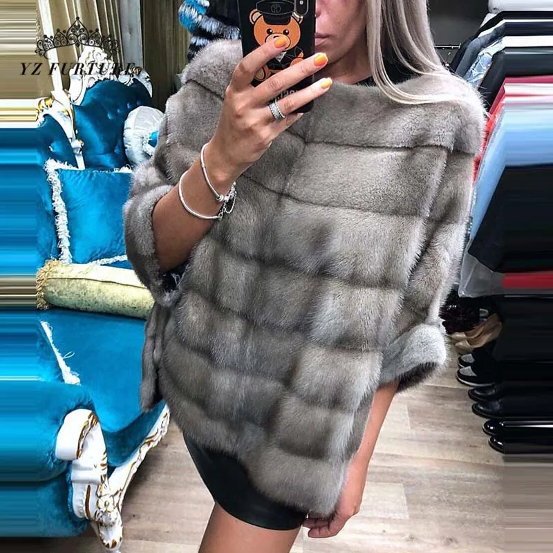 2020New натуральное Норковое меховое пальто Full Pelt с круглым воротником натуральная