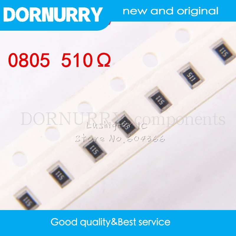 

100PCS 0805 SMD Resistor 5% 510R Ohm 511 510ohm DORNURRY