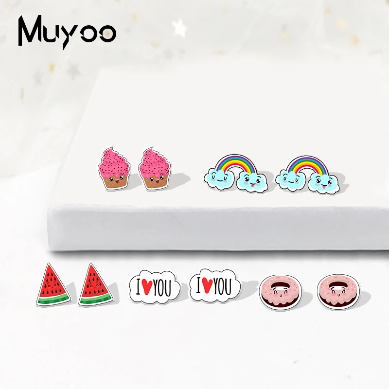 2019 Модные Акриловые серьги из эпоксидной смолы с узором в виде закусок арбуза