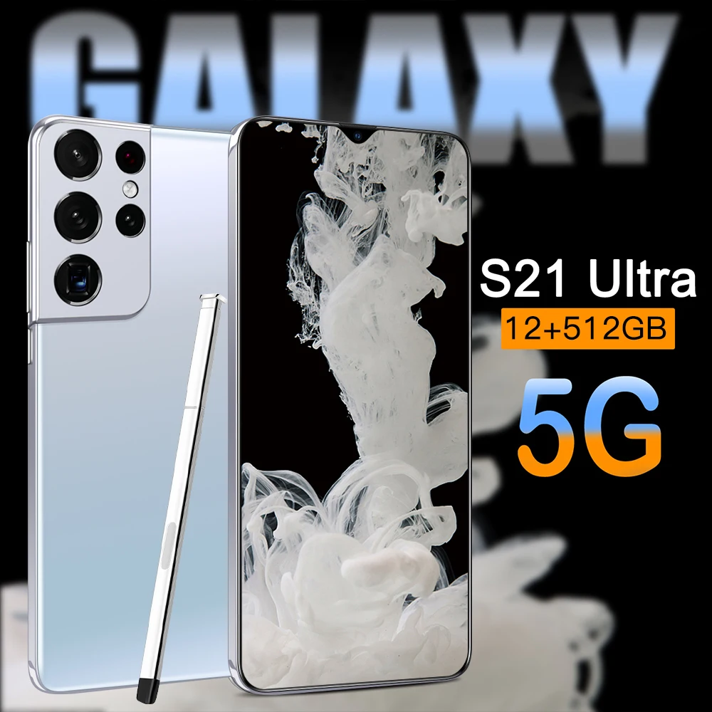 

S21 Ultra 7.2Inch Smartphone Global Version 12GB+512GB Android 10 Core 5G 6800mah 32MP+50MP MTK6899 Unlocked Telephone Celulares