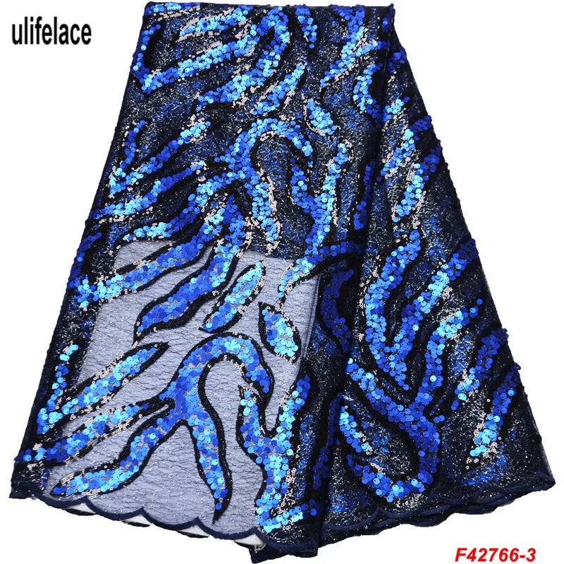 

High Quality Color Sequin fabric Embroidery Tulle Mesh African French Lace Fabric 2020 Nigerian Lace Net dress Fabrics F4-2766