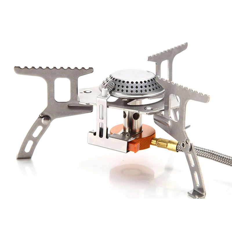 Портативная ветрозащитная газовая плита для кемпинга напольная кухонная