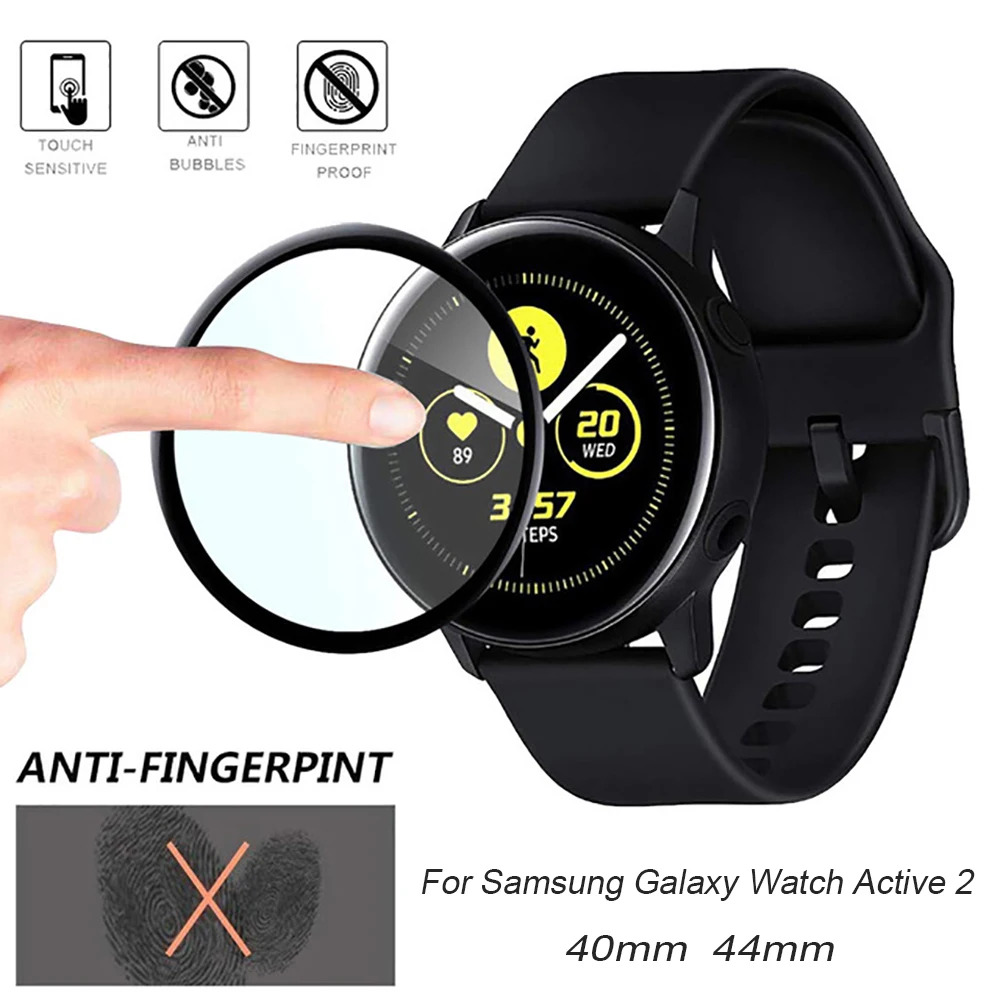 Защитная пленка для Samsung Galaxy Watch Active 2 изогнутая 3d-пленка из волокна с полным краем