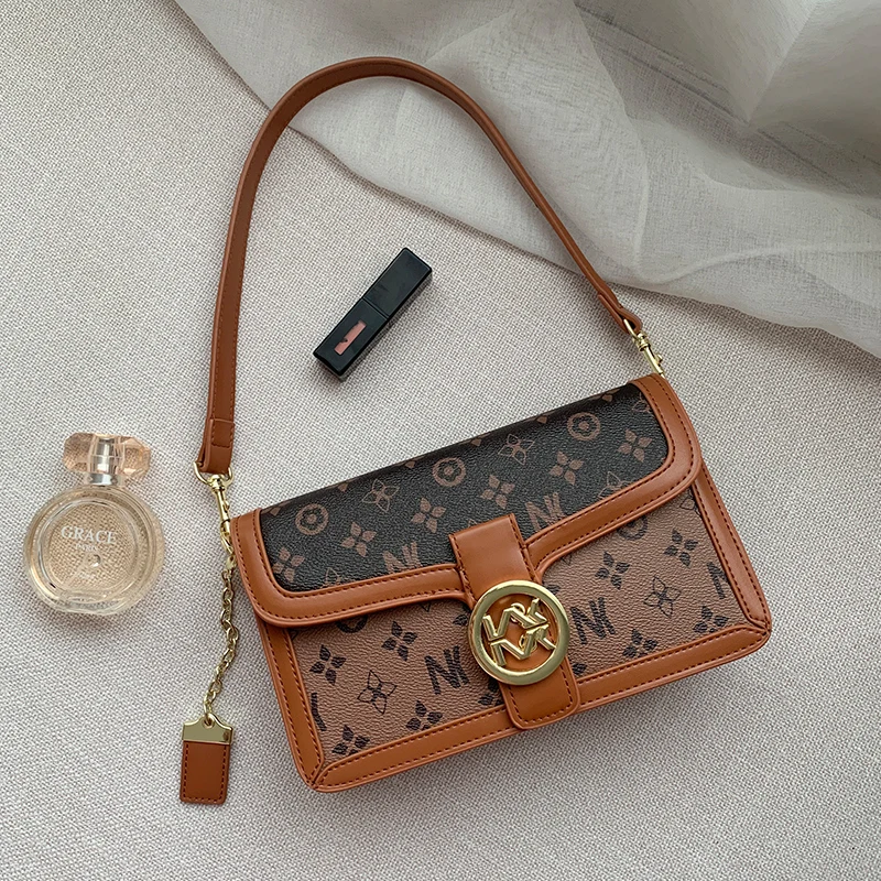 

2020 New Fashion Print All-match High-quality Leather Shoulder Messenger Underarm Bag Ladies Retro Small Square Bag Purses Cc Gg