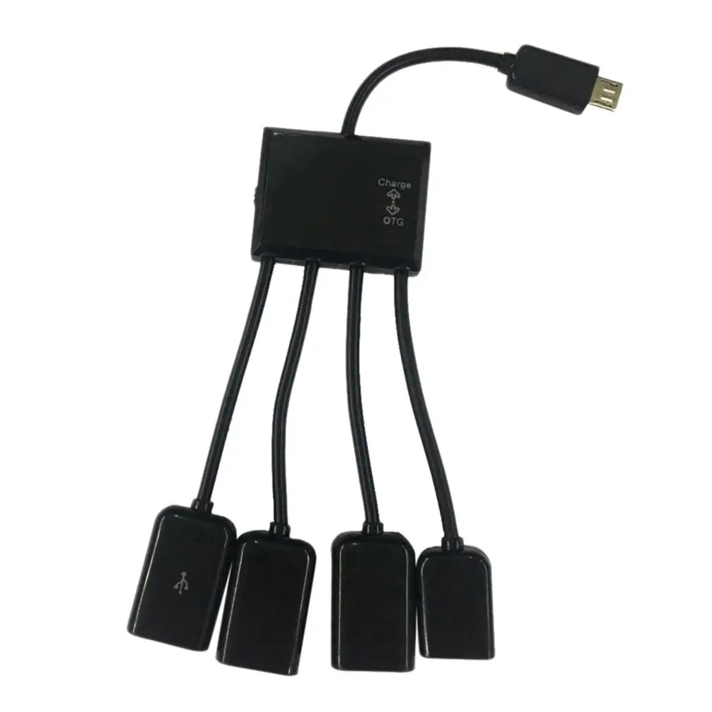 4 в 1 Порты Micro usb-хаб адаптера переменного тока с Мощность зарядки OTG USB HUB хост