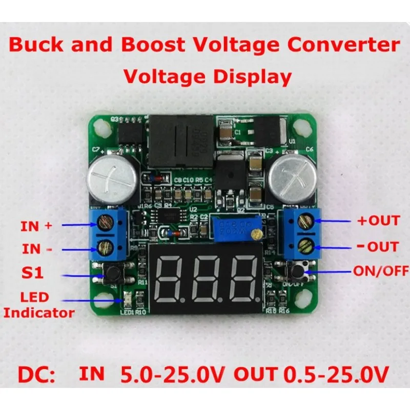 

B22 Buck and Boost Voltage converter voltmeter display 5-25V
