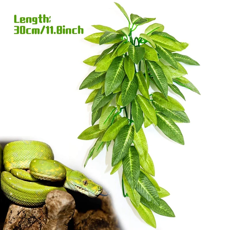 3 упаковки растения для рептилий подвесное шелковое растение террариума с