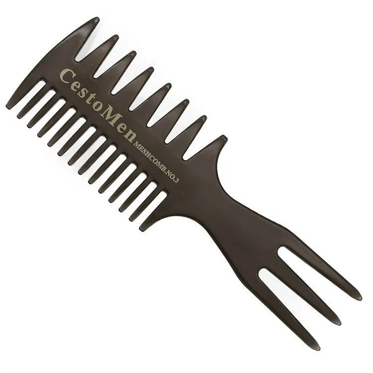 NO.3 CestoMen Eco Friendly Hair Pomade Comb Classic Oil Head Wide Teeth Comb For Men Barber Hair Comb Double Side Fork Comb - Цвет: NO.3