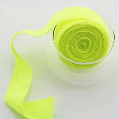 Fluorescent Yellow 10 метров Meetee многоцветная эластичная тесьма лента бинт эластичный пояс для DIY шитье нижнее белье сумки аксессуары для одежды - Цвет: Fluorescent Yellow