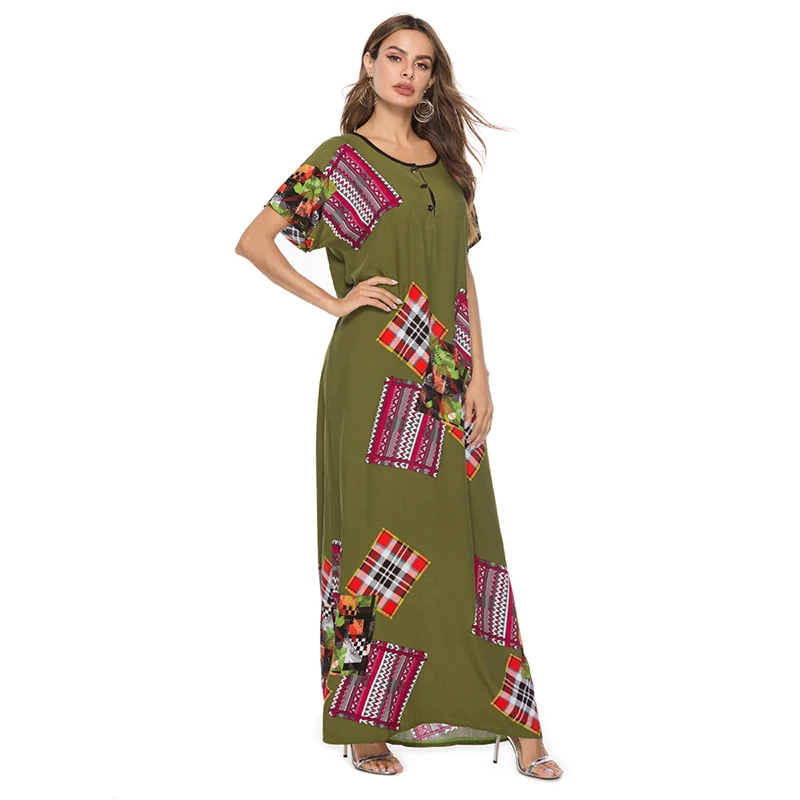 2019 Последняя мусульманская Абаи печатных платье макси юбка Исламская Турции
