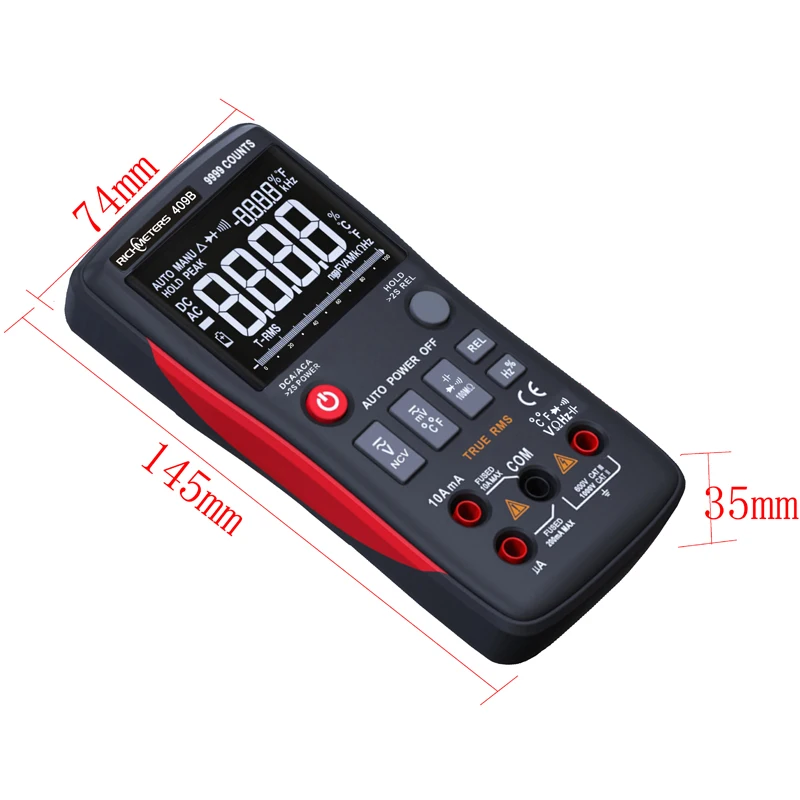 RM409B True-RMS цифровой мультиметр Кнопка 9999 отсчетов с аналоговым гистограммой AC/DC