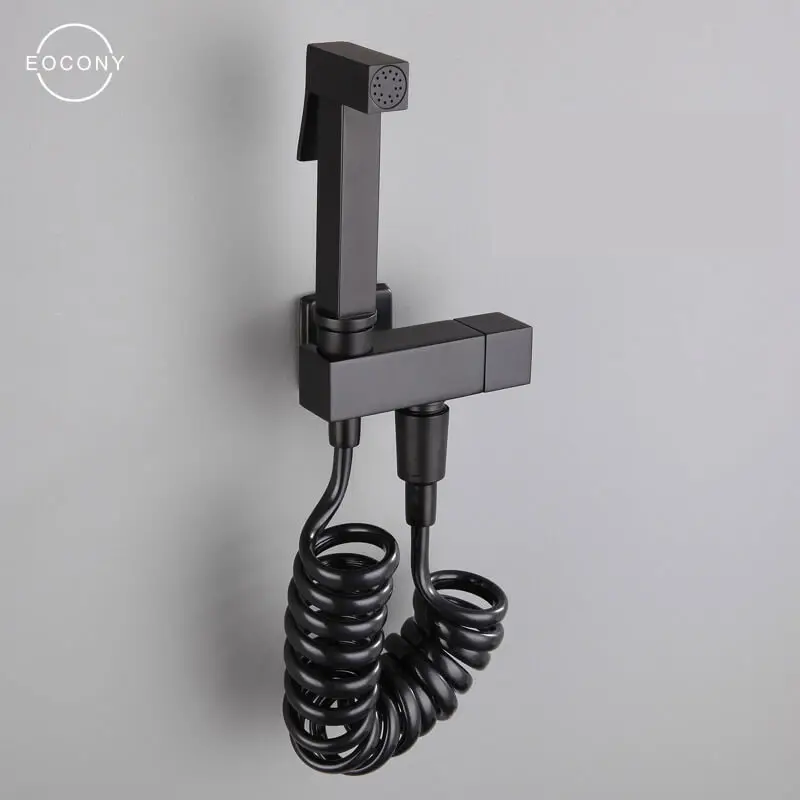 

Black Brass Handheld Toilet Bidet Sprayer Bathroom Spray Gun Cleaning Shower Head Cold And Hot Faucet