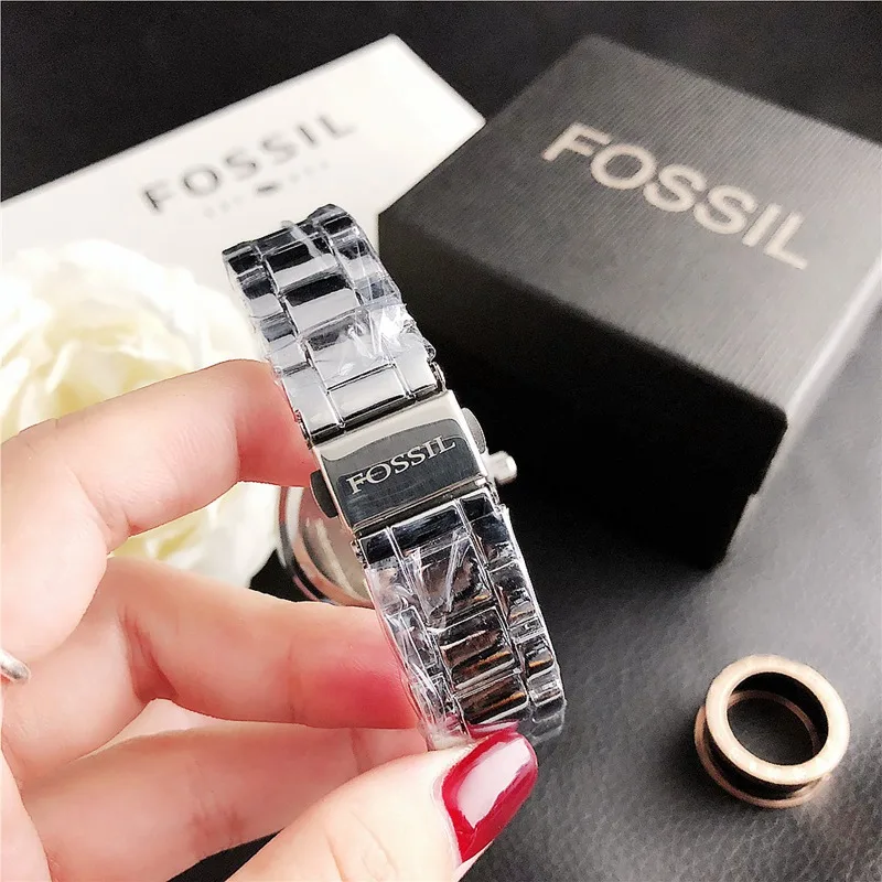 

Fossil- Quartz Wrist Dress Women Watches Silver Bracelet Ladies Watch Stainless Steel Clock Casual Watch 532