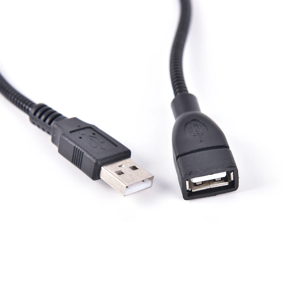 

LED Light Adapter Metal Hose USB Male to Female Extension Cable for PC Desktop