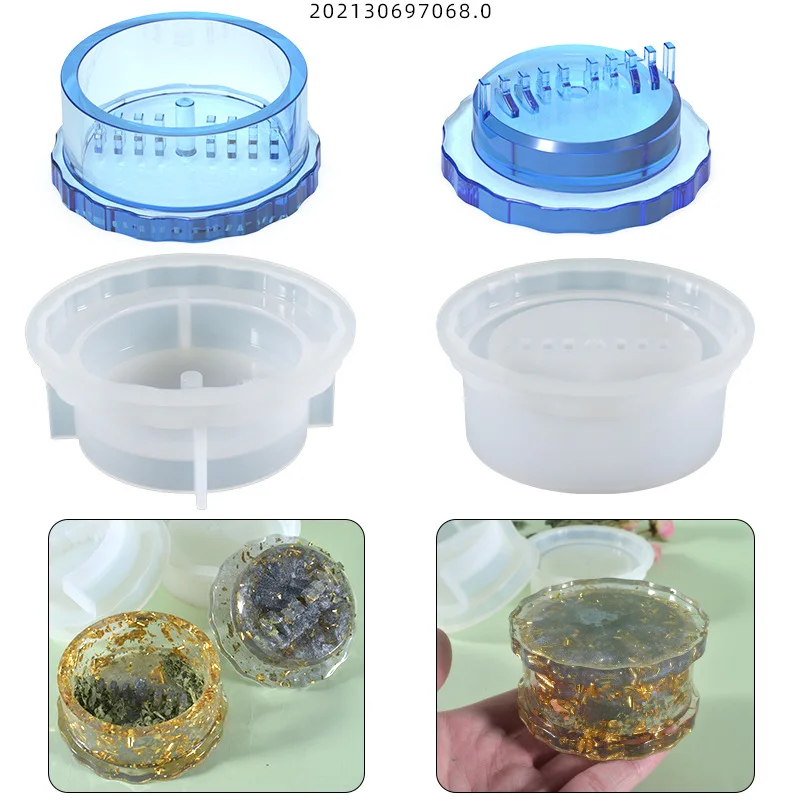 

DIY Crystal Epoxy Resin Mold New Cigarette Grinder Tobacco Grinder Silicone Mold