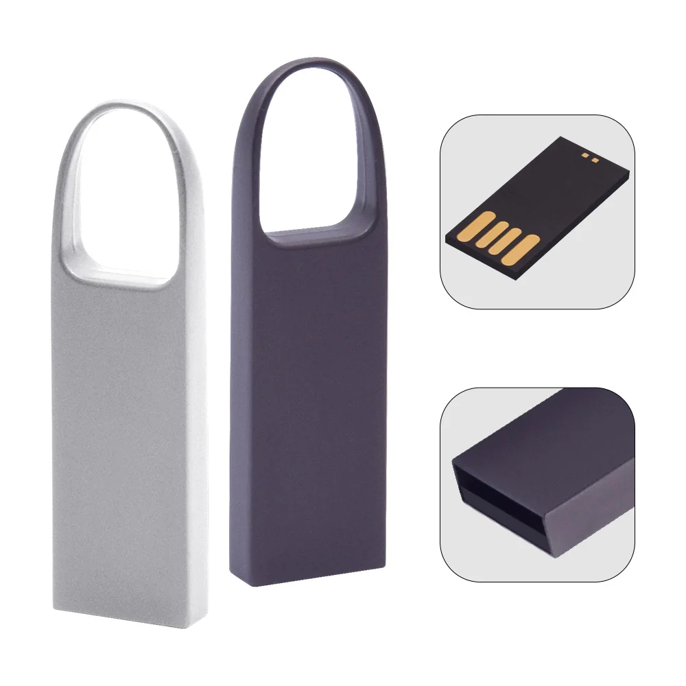 Новый мини металлический черный USB флеш накопитель с брелоком 4 ГБ 8 16 32 64 флэш диск