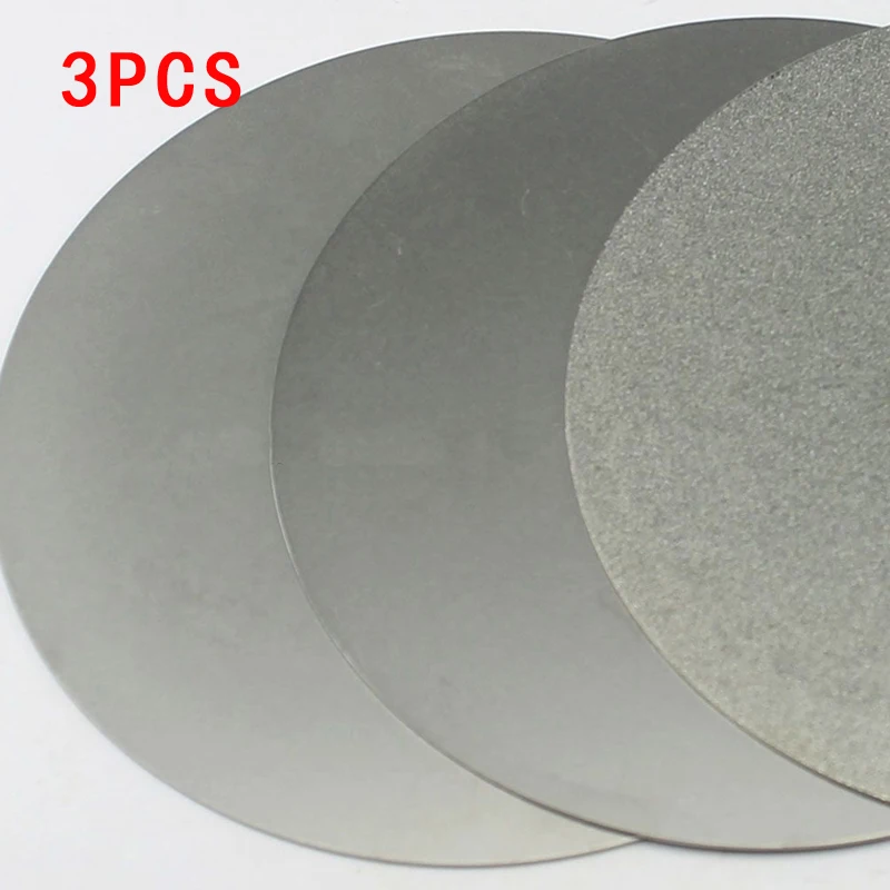 3Pcs 6''150mm Diamond Coated Grinding Wheel Disc 240/600/3000 Grit Lapping Flat Lap Polishing Grind Wheel For Jewelry Glass Rock