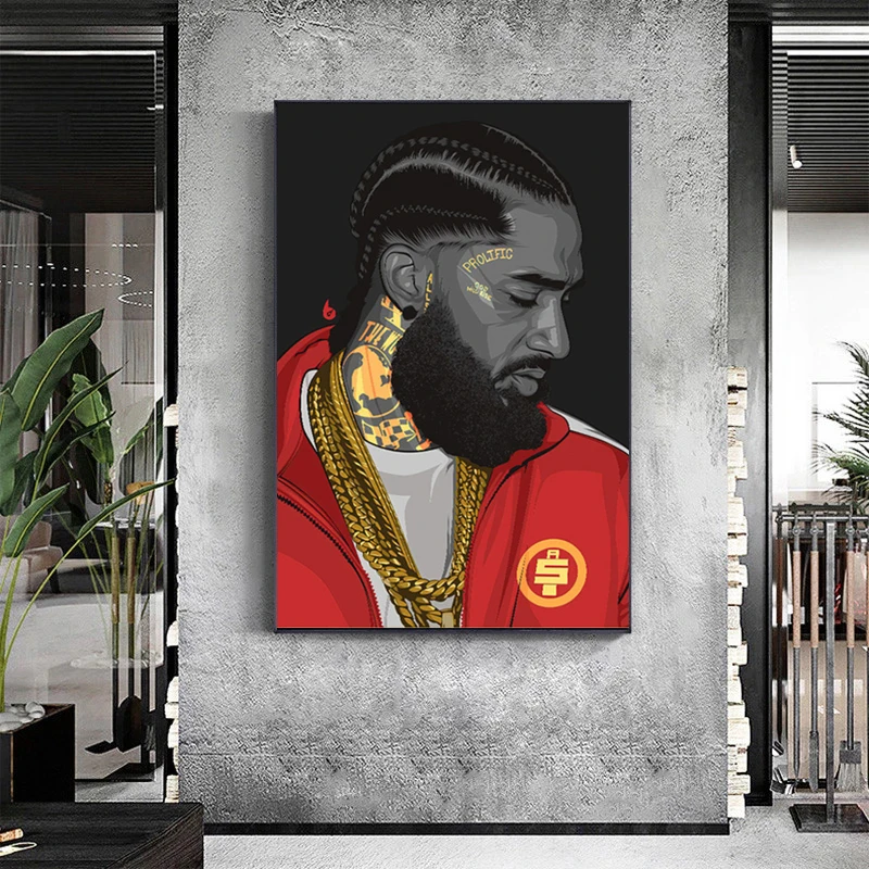 Nipsey Художественная Картина на холсте в стиле хип-хоп | Дом и сад