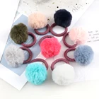 Детская мягкая эластичная повязка на голову с помпоном из плюша