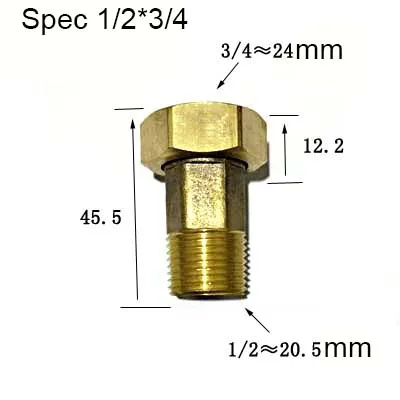 Латунный медный счетчик воды соединительный соединитель G1/2*3/4 G3/4*1 дюйм G1 * 1 2