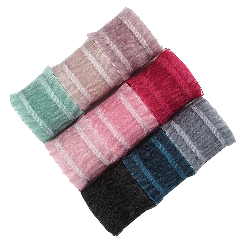 Ленты из органзы с оборкой 50 ярдов оптовая продажа для рукоделия художественное