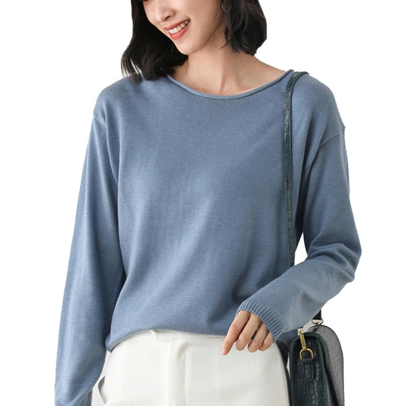 

YSDNCHI Womens Sweaters 2020 Winter Tops Crew Neck Solid Pullover Long Sleeve Autumn Jumper Casual Knitted Sweater Pull Femme