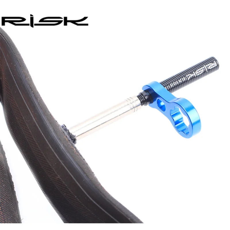 RISK 1 Set MTB Road Bicycle Tubeless Tire Valve Cap Vacuum Nozzle Lock Mountain Bike Presta Nut with Install Wrench | Спорт и