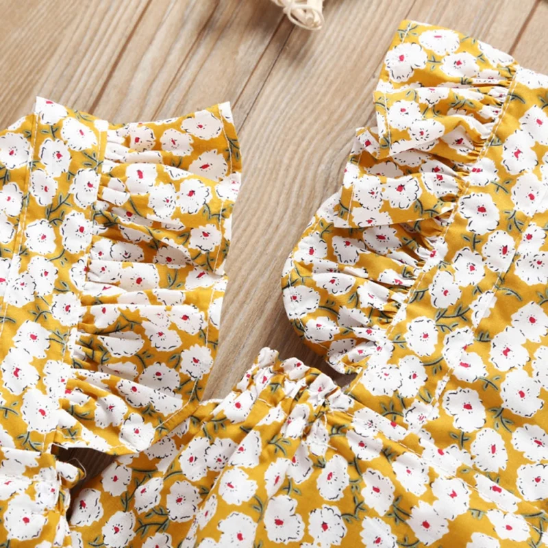 

Baby Girl Clothes Piece Robe Little Flying Sleeve Cute Baby Floral Robe Jumpsuit Infant Outfit Romper Clothing