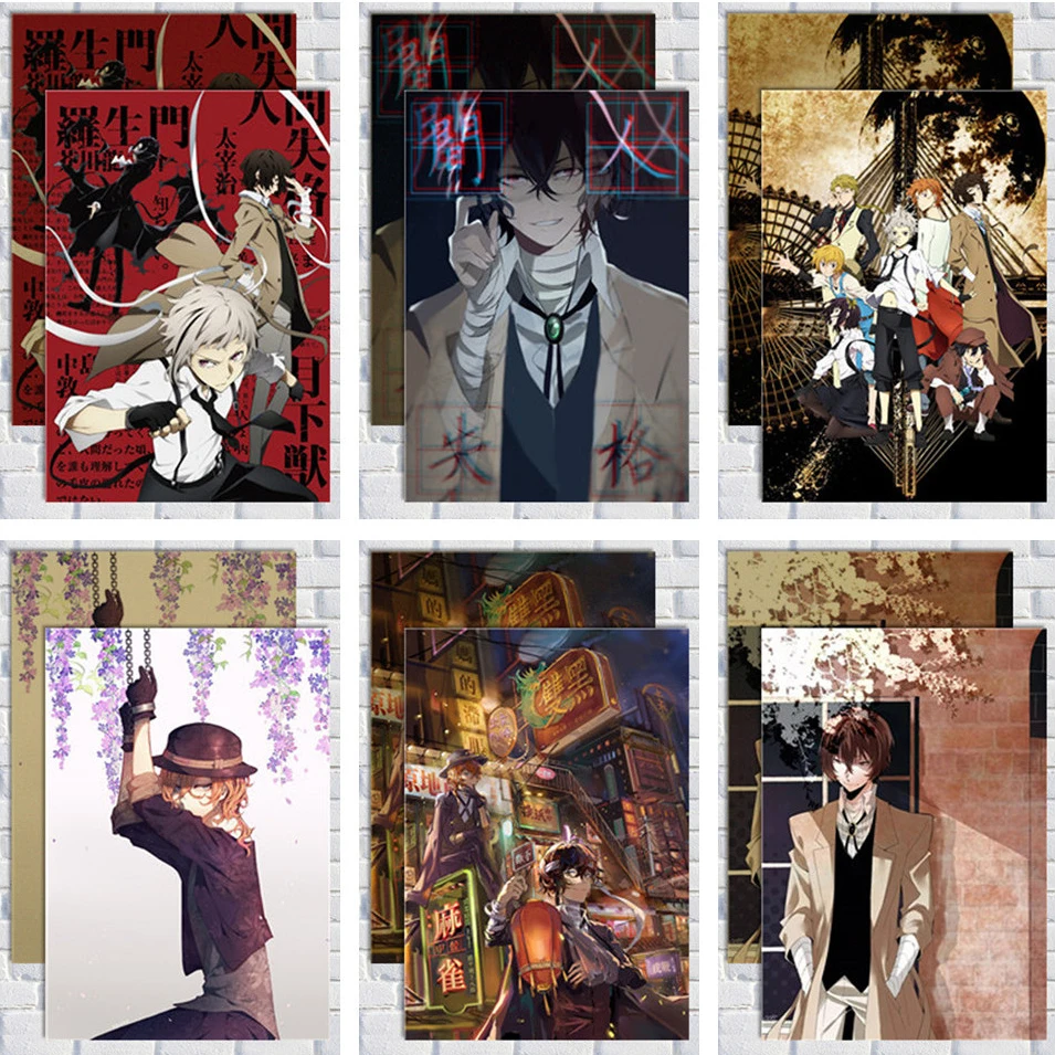 

Украшение для детской комнаты из японских комиксов Bungo Stray Dogs плакат в стиле ретро из крафт-бумаги