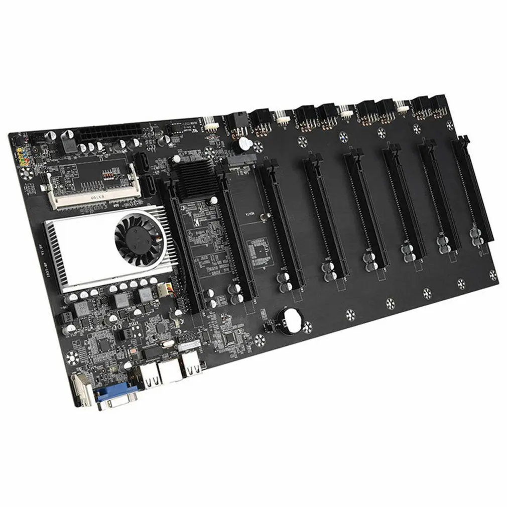 

BTC-37 Miner Motherboard CPU Set 8 Video Card Slot DDR3 Memory Integrated VGA Interface Low Power Consumption