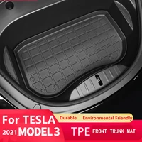 for new tesla model 3 2021 car front trunk mat accessories tpe waterproof portable cargo tray storage pads