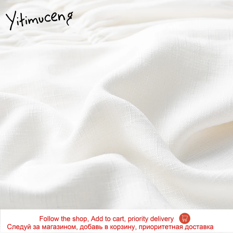 

Yitimuceng White Blouse Women Bow Lace Up Folds Backless Shirts Long Sleeve Square Collar Solid 2021 Spring Summer Fashion New